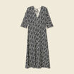 Robe midi droite manches 3/4 creme femme