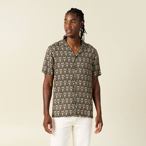 Chemise manches courtes beige homme
