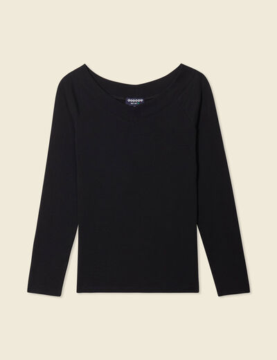 T-shirt manches longues noir femme