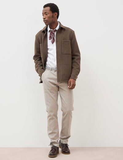 Pantalon chino avec ceinture beige homme