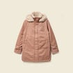Parka droite &agrave; capuche marron clair femme