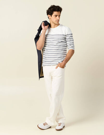 T-shirt manches longues ecru homme