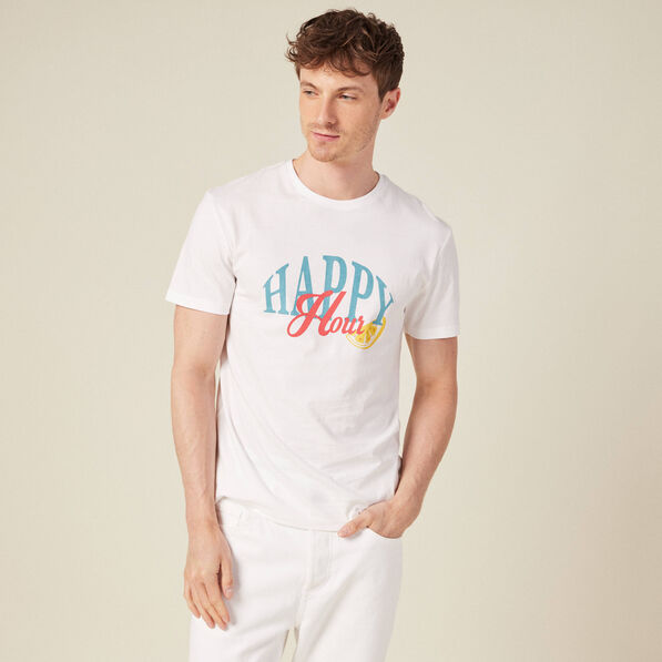 t shirt manches courtes ecru homme T-shirt manches courtes ecru homme