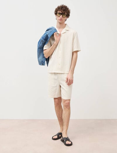 Short beige homme