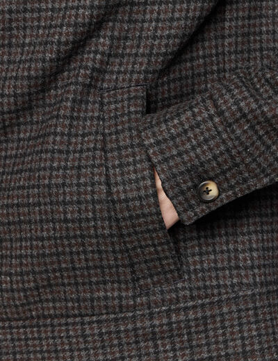 Veste oversize courte col classique gris fonc&eacute; homme
