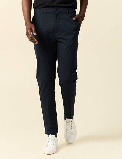 Pantalon chino stretch bleu marine homme