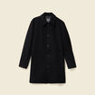 Manteau droit long manches longues noir homme