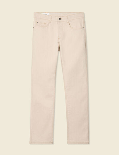 Jeans regular 5 poches denim beige homme