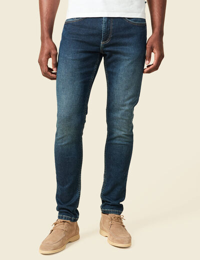 Jeans homme slim effet used denim brut homme