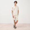 Chemise manches courtes col tailleur beige homme
