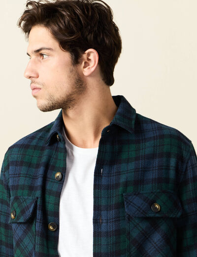 Chemise manches longues bleu marine homme