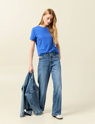 T-shirt éco-responsable bleu electrique femme
