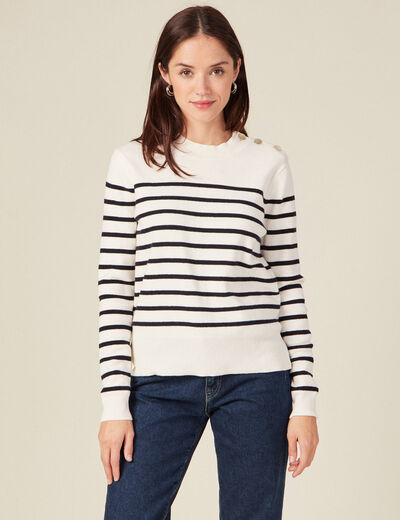Pull éco-responsable ecru femme