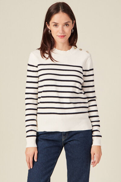 Pull éco-responsable ecru femme