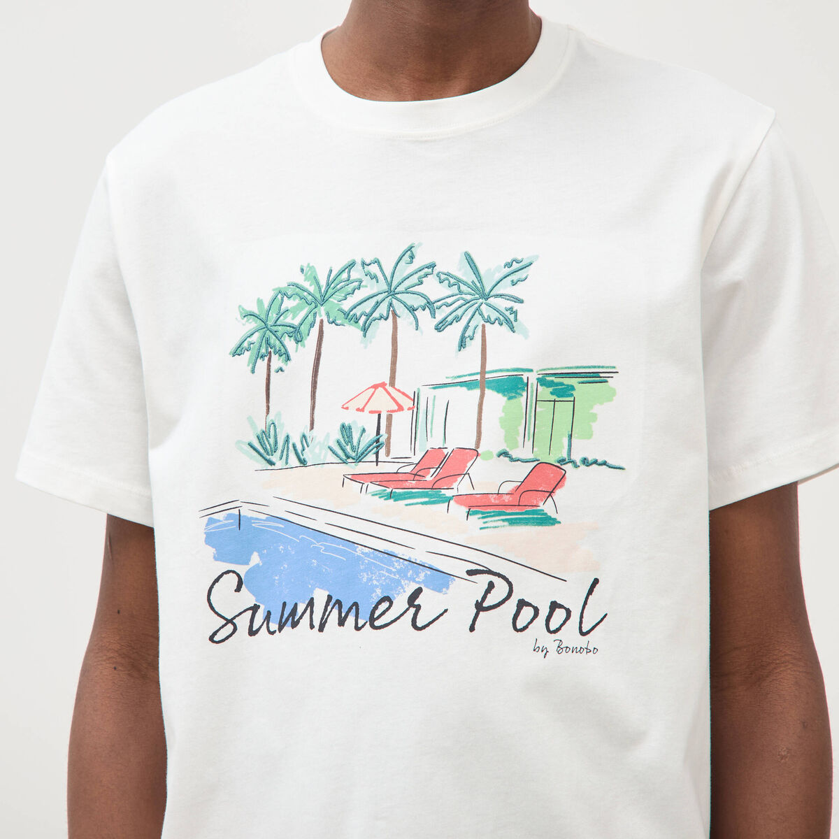 T-shirt en coton ecru homme