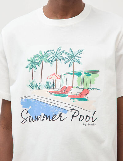 T-shirt en coton ecru homme