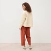 Veste oversize manches longues doubl&eacute;e creme femme