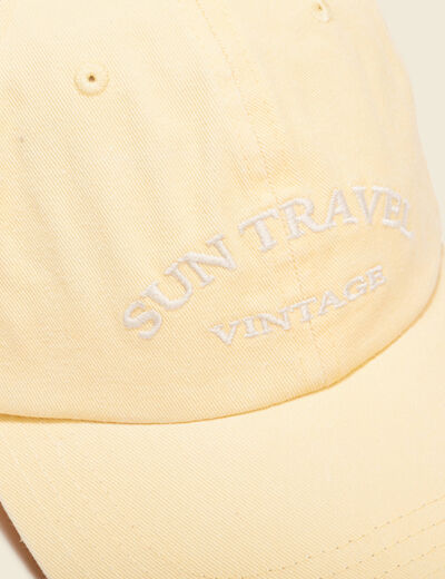 Casquette brodée jaune fluo femme