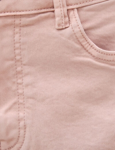 Short mom taille haute rose clair femme