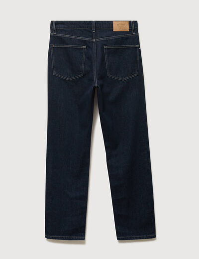 Jeans straight longueur 32 en coton denim brut rinse homme