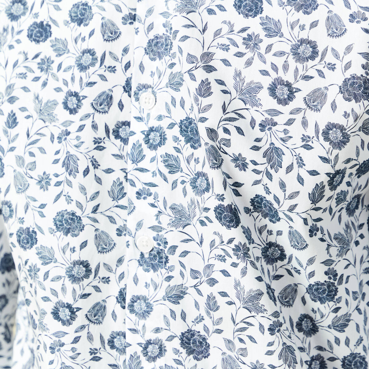 Chemise en coton manches longues blanc homme