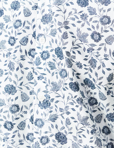 Chemise en coton manches longues blanc homme