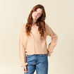 Gilet manches longues col v rose champagne femme