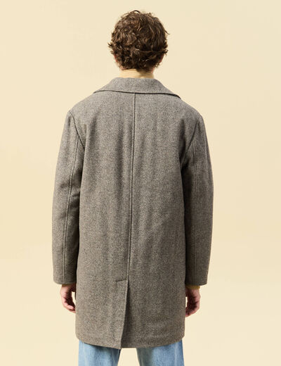Manteau droit long col classique beige homme
