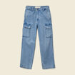 Cargo en coton denim bleach homme
