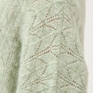 Gilet ajour&eacute; col V manches longues vert pastel femme