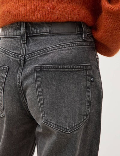 Jeans straight taille standard denim gris femme