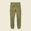 Pantalon cargo battle 7/8&egrave;me en maille vert kaki femme