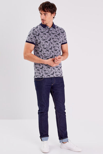 Polo manches courtes bleu foncé homme
