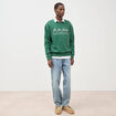 Sweat manches longues en coton vert homme