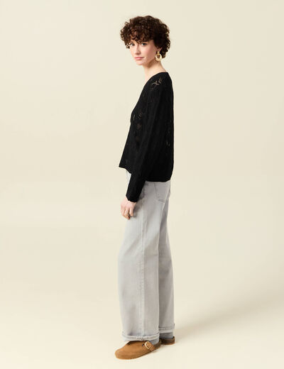 Pull éco-responsable noir femme