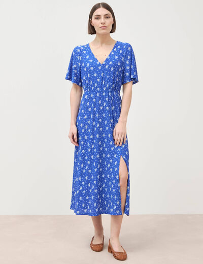 Robe longue bleu roi femme