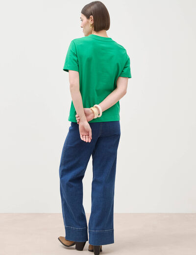 T-shirt manches courtes vert femme