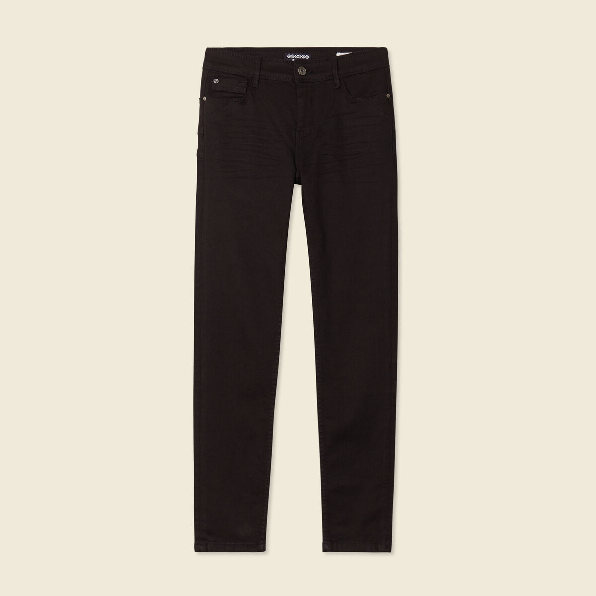 Jeans skinny push up 7/8ème denim noir femme