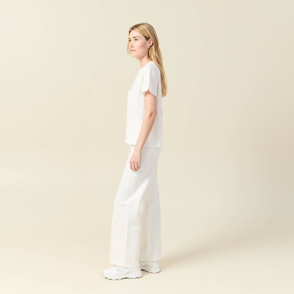 T-shirt manches courtes ecru femme