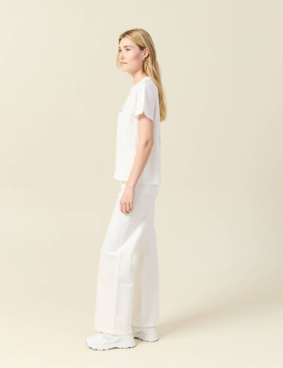 T-shirt manches courtes ecru femme