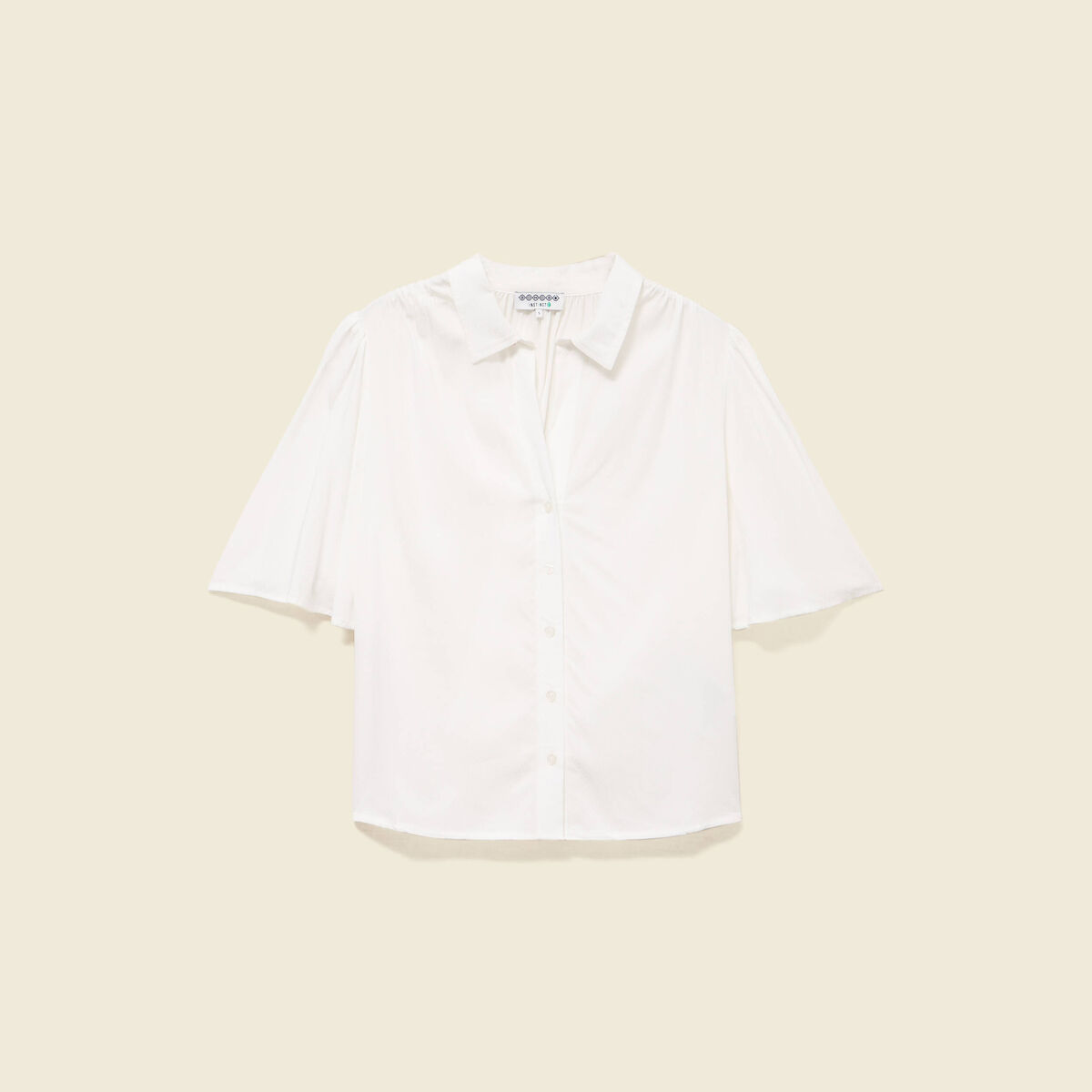 Chemise manches courtes ecru femme