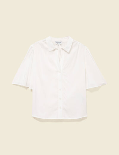 Chemise manches courtes ecru femme