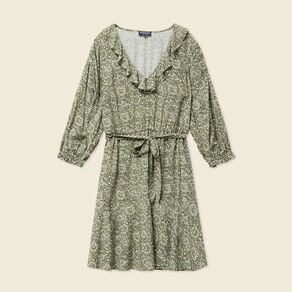 robe evasee ceinturee vert kaki femme Robe évasée ceinturée vert kaki femme
