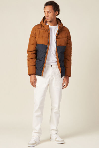 Doudoune oversize à capuche bleu marine homme