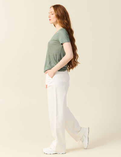 T-shirt éco-responsable vert kaki femme