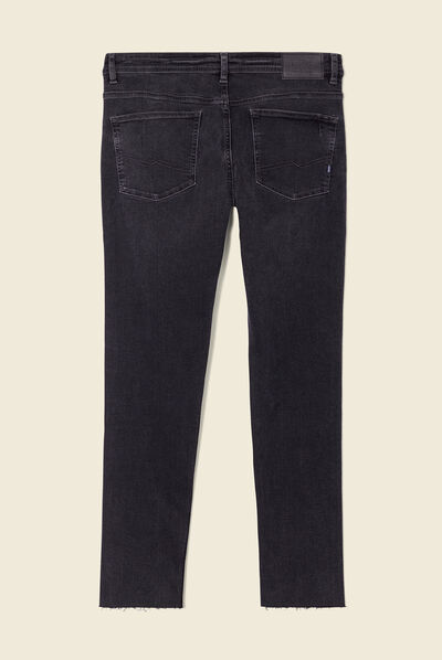 Jeans slim bas bords francs denim gris homme