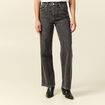 Jeans large taille haute denim snow gris femme