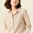 Chemise manches longues creme femme
