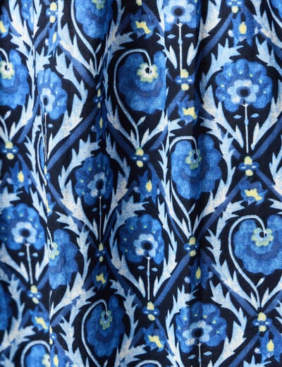 Robe longue droite bleu femme