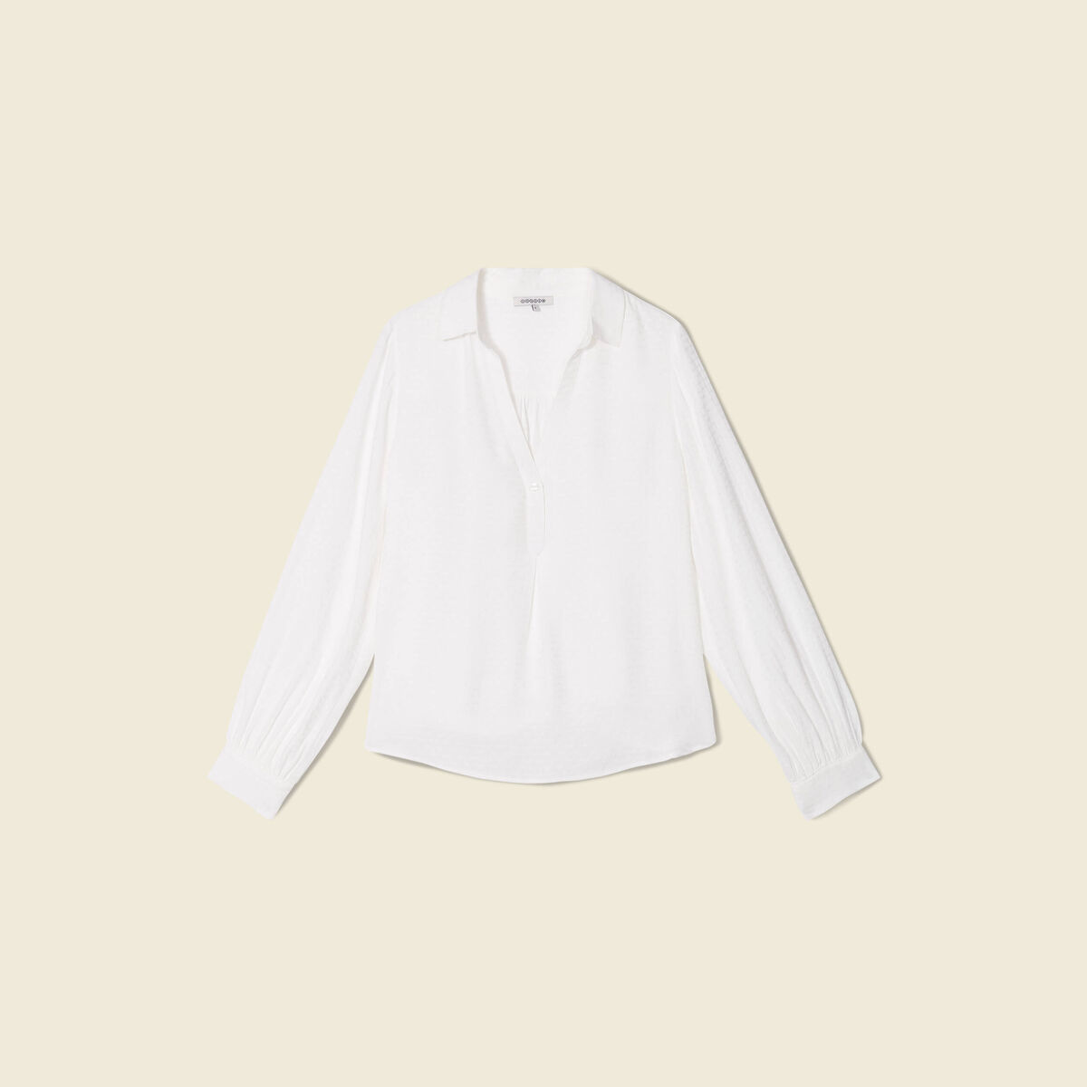 Blouse manches longues ecru femme